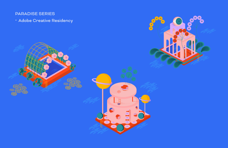 Adobe, paradise series, illustration